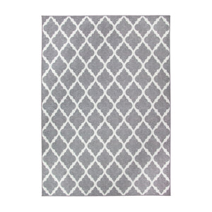 Moroccan Trellis Grey Washable Rug