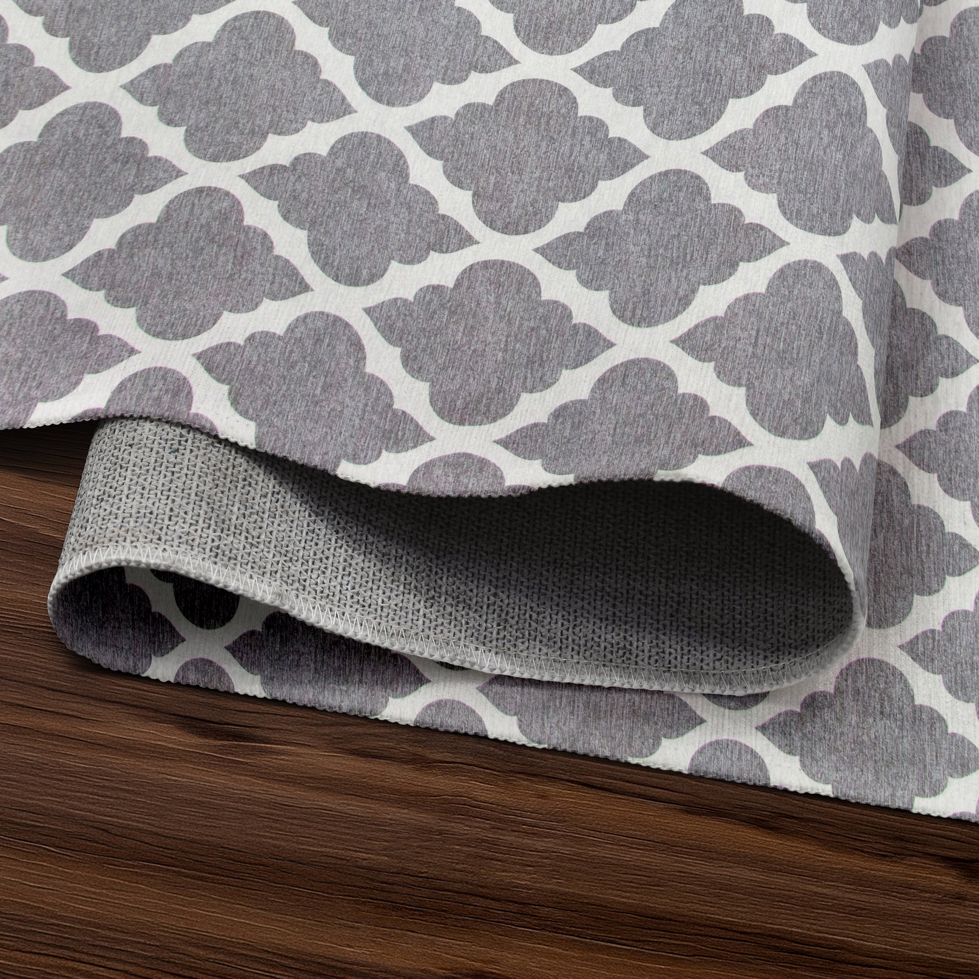 Moroccan Trellis Grey Washable Rug