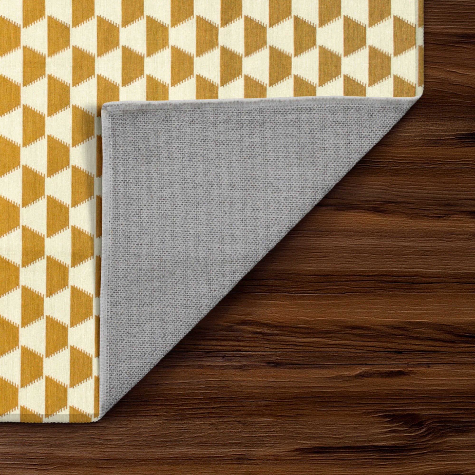 Yanis Yellow Gold Bedroom Washable Rug
