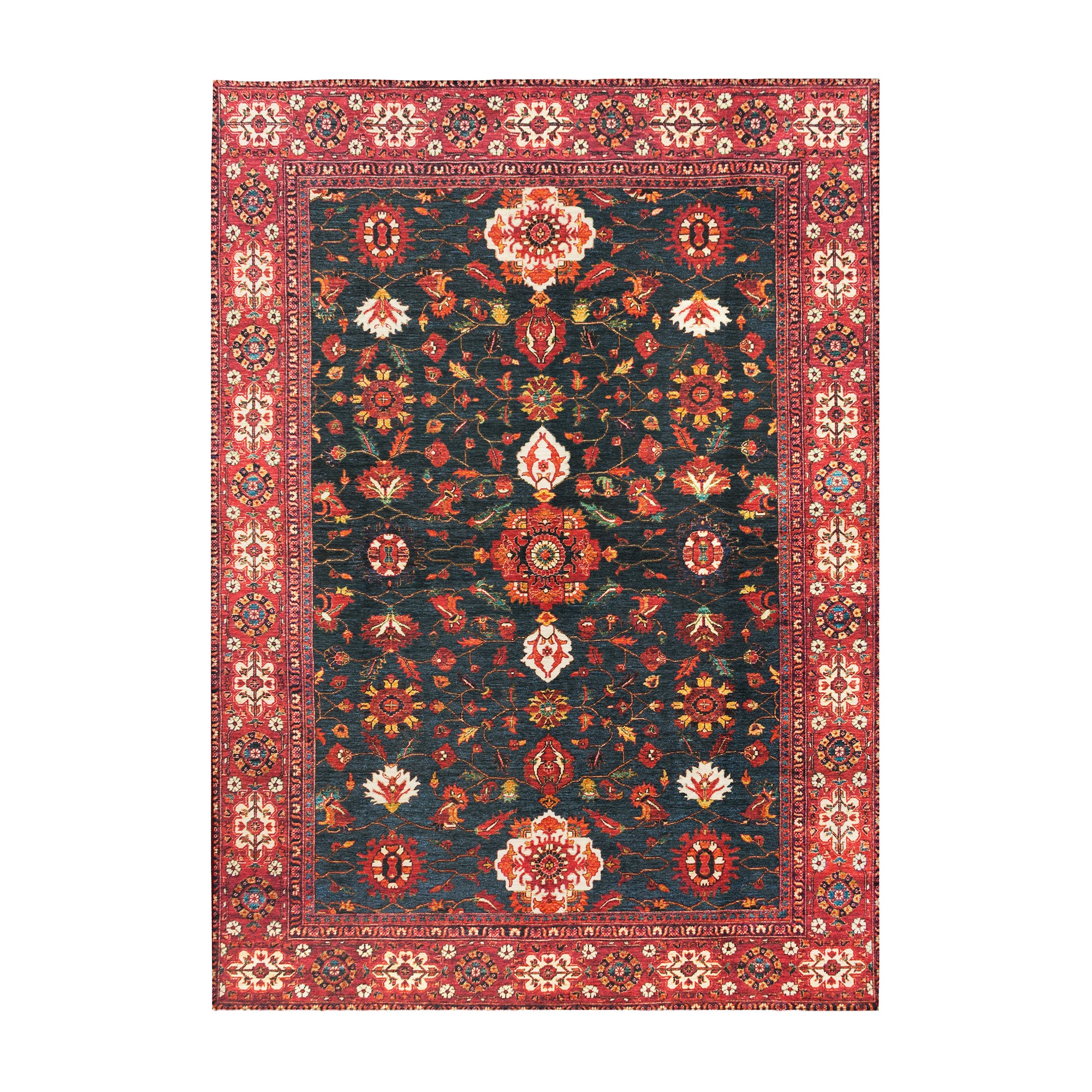 Ramage Indigo Living Room Washable Rug