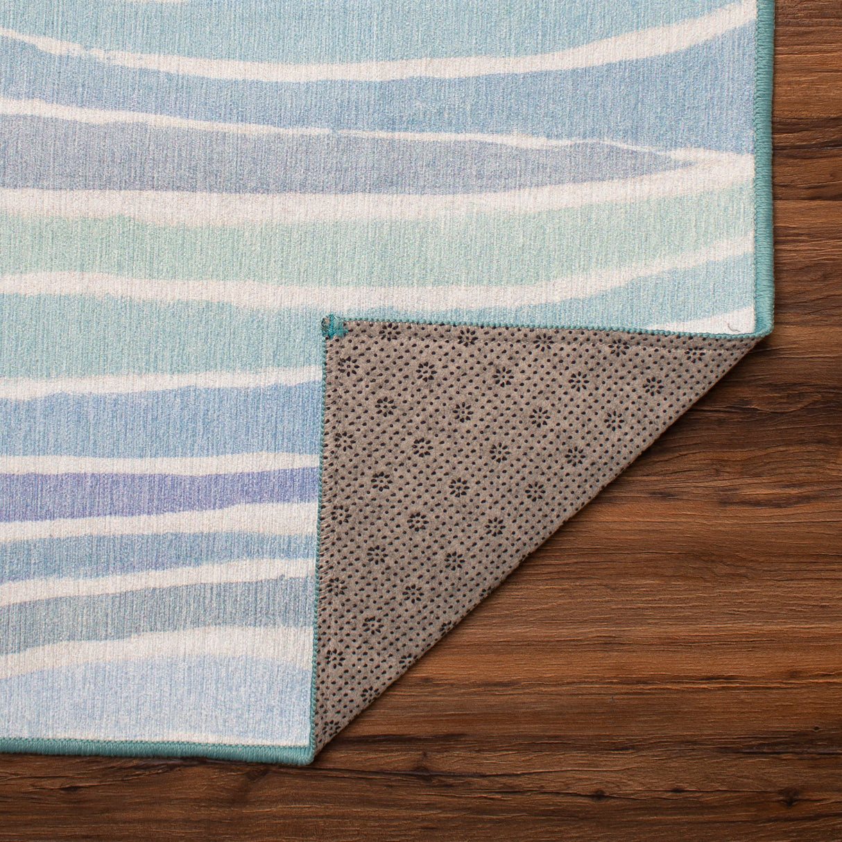 Waves Ocean Blue Washable Rug