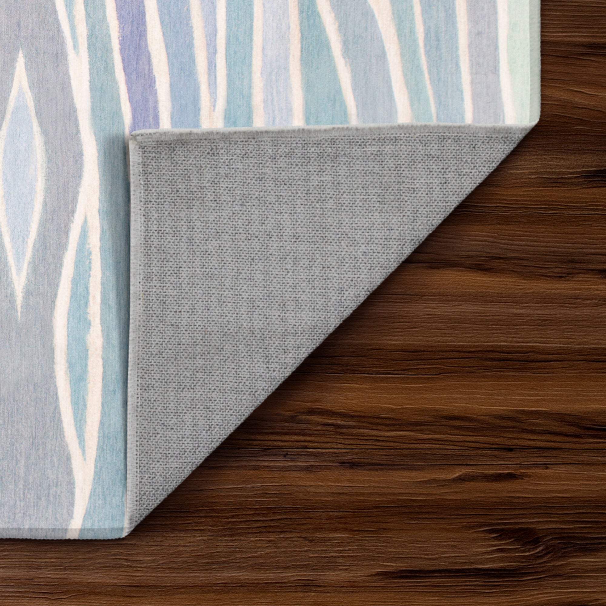 Waves Ocean Blue Dining Room Washable Rug