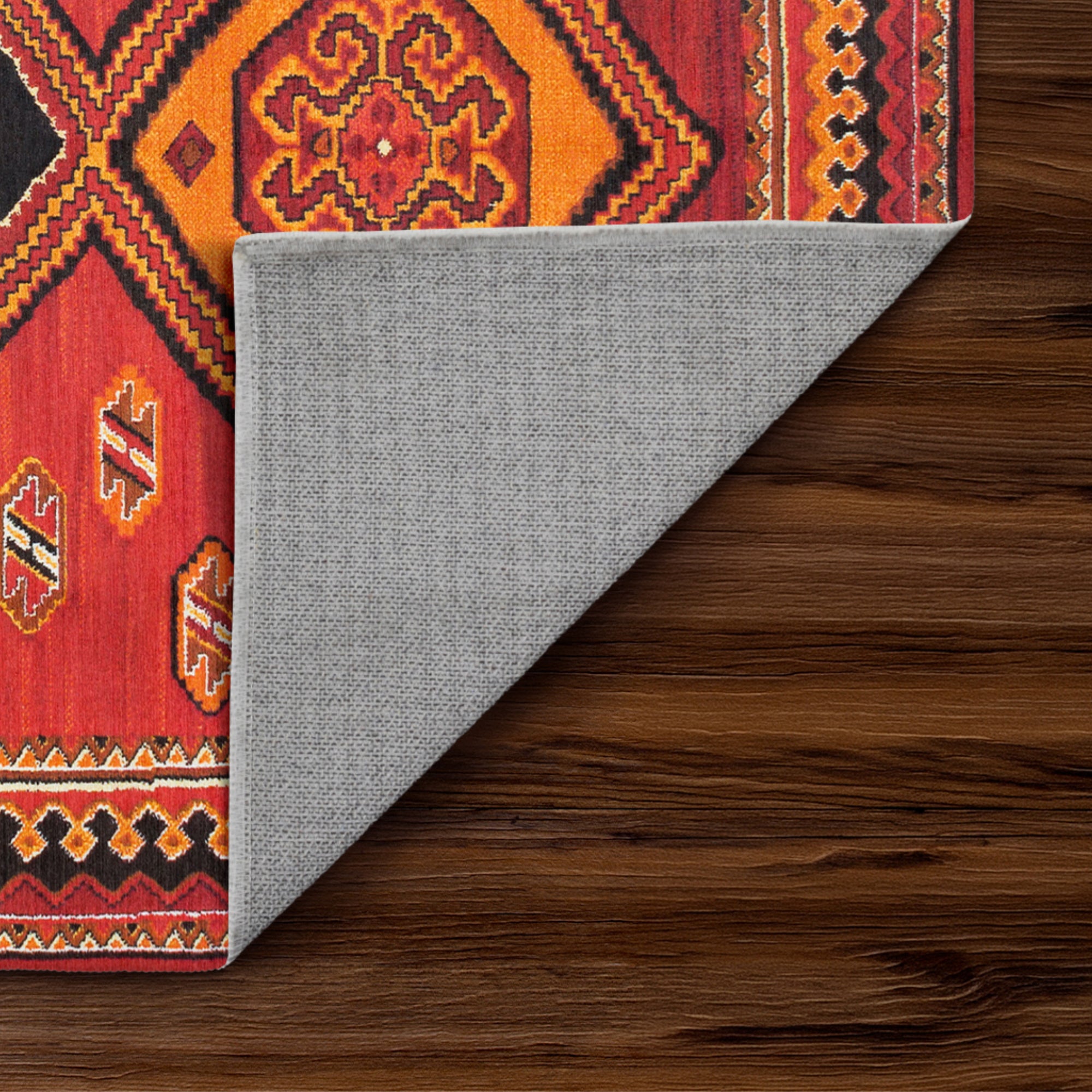 Phoenix Kilim Garnet Bedroom Washable Rug