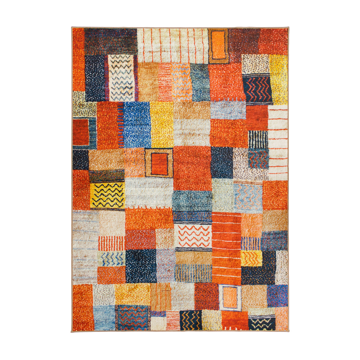 Patchwork Multicolor Washable Rug