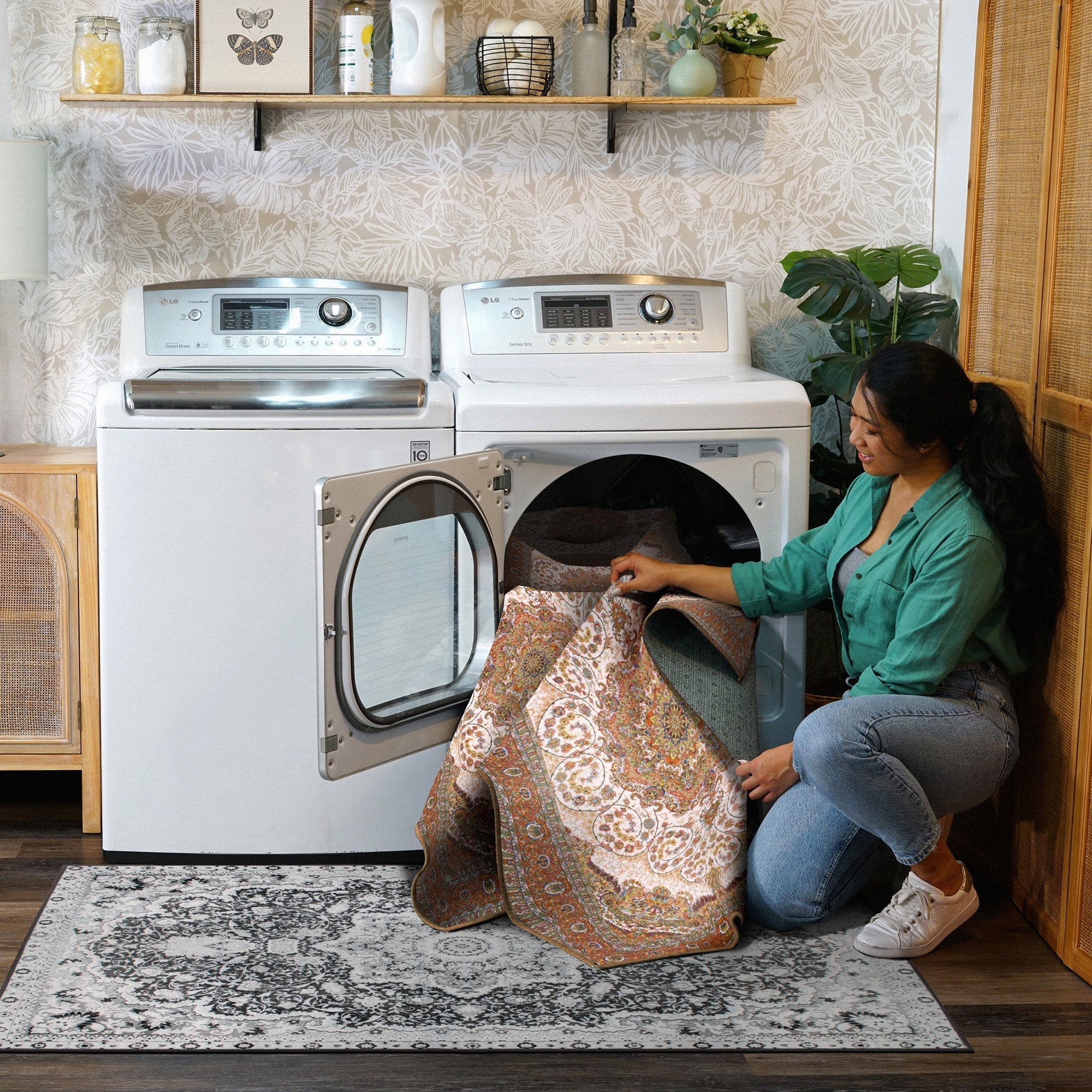 Zahara Amber Bedroom Washble Rug