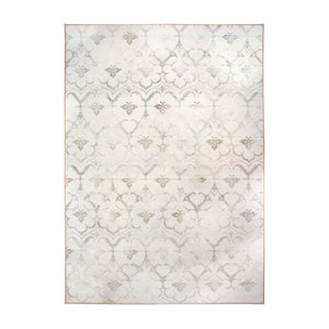 Leilani Damask Ivory Washable Rug