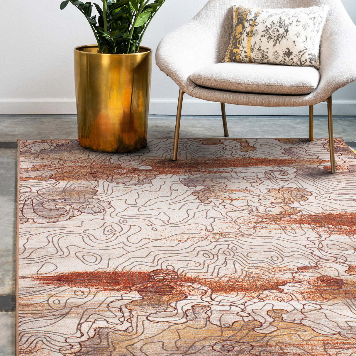 Vienna Abstract Natural Washable Rug