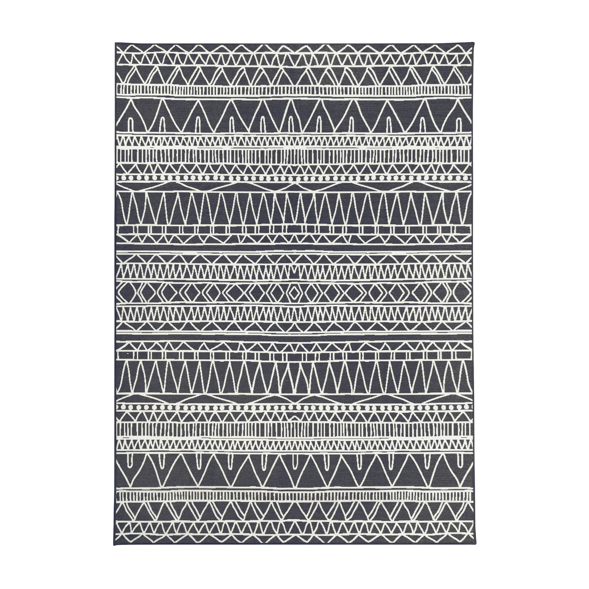 Chelsea Tribal Aztec Dark Grey Washable Rug