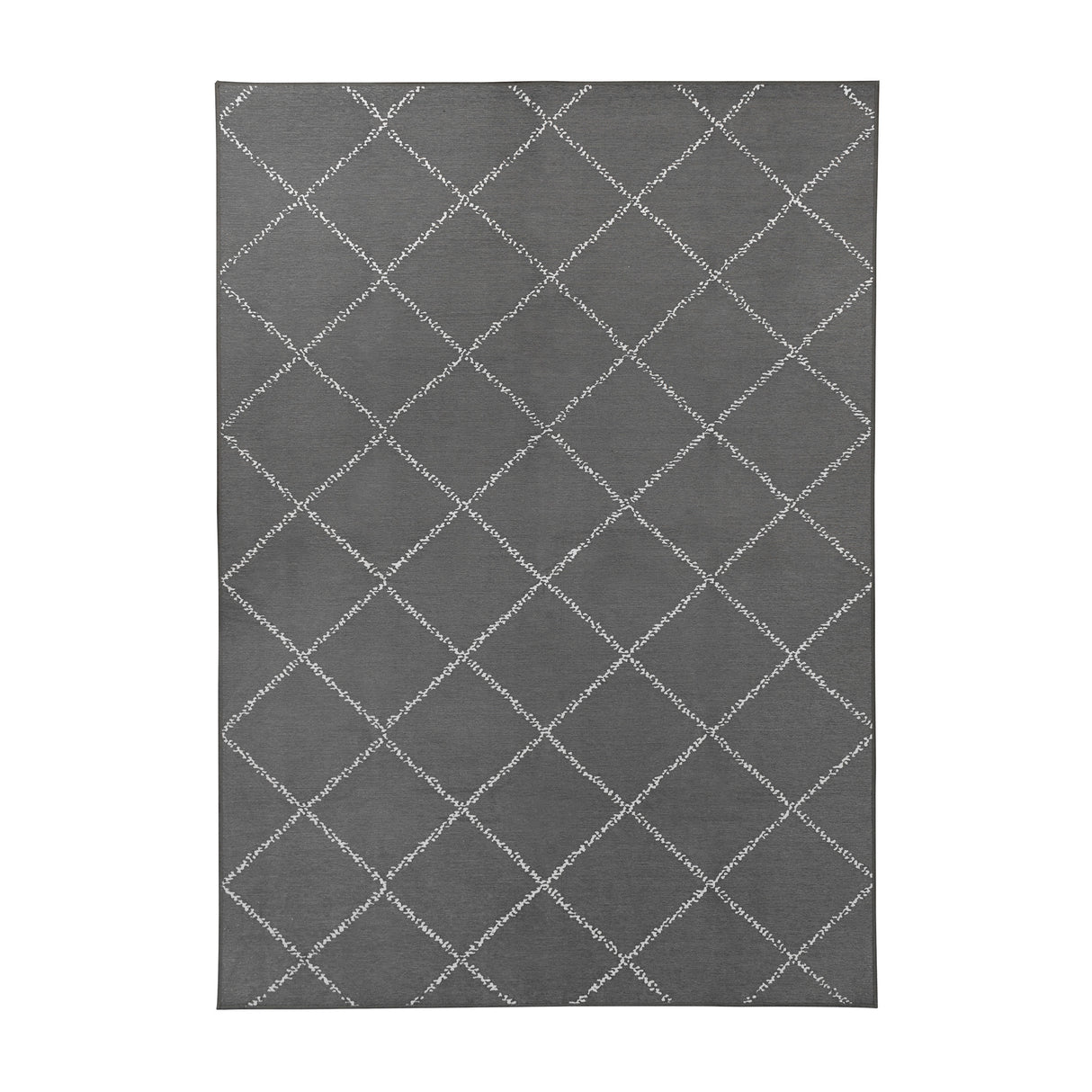 Medina Moroccan Diamond Grey Washable Rug