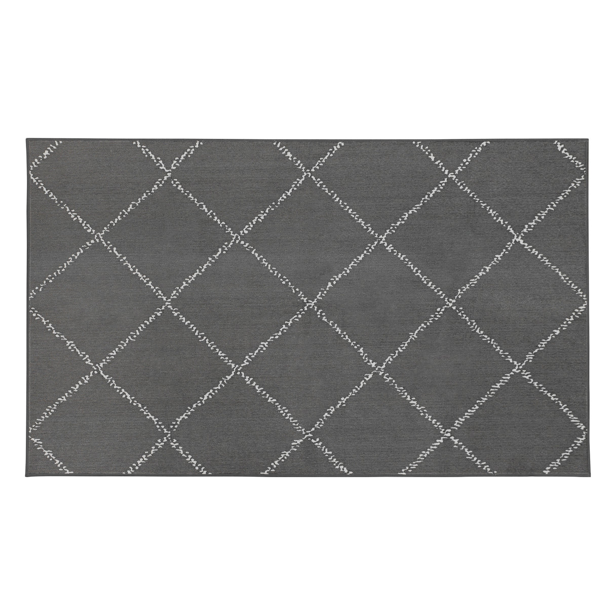 Medina Moroccan Diamond Grey Washable Rug