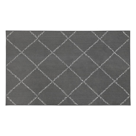 Medina Moroccan Diamond Grey Washable Rug