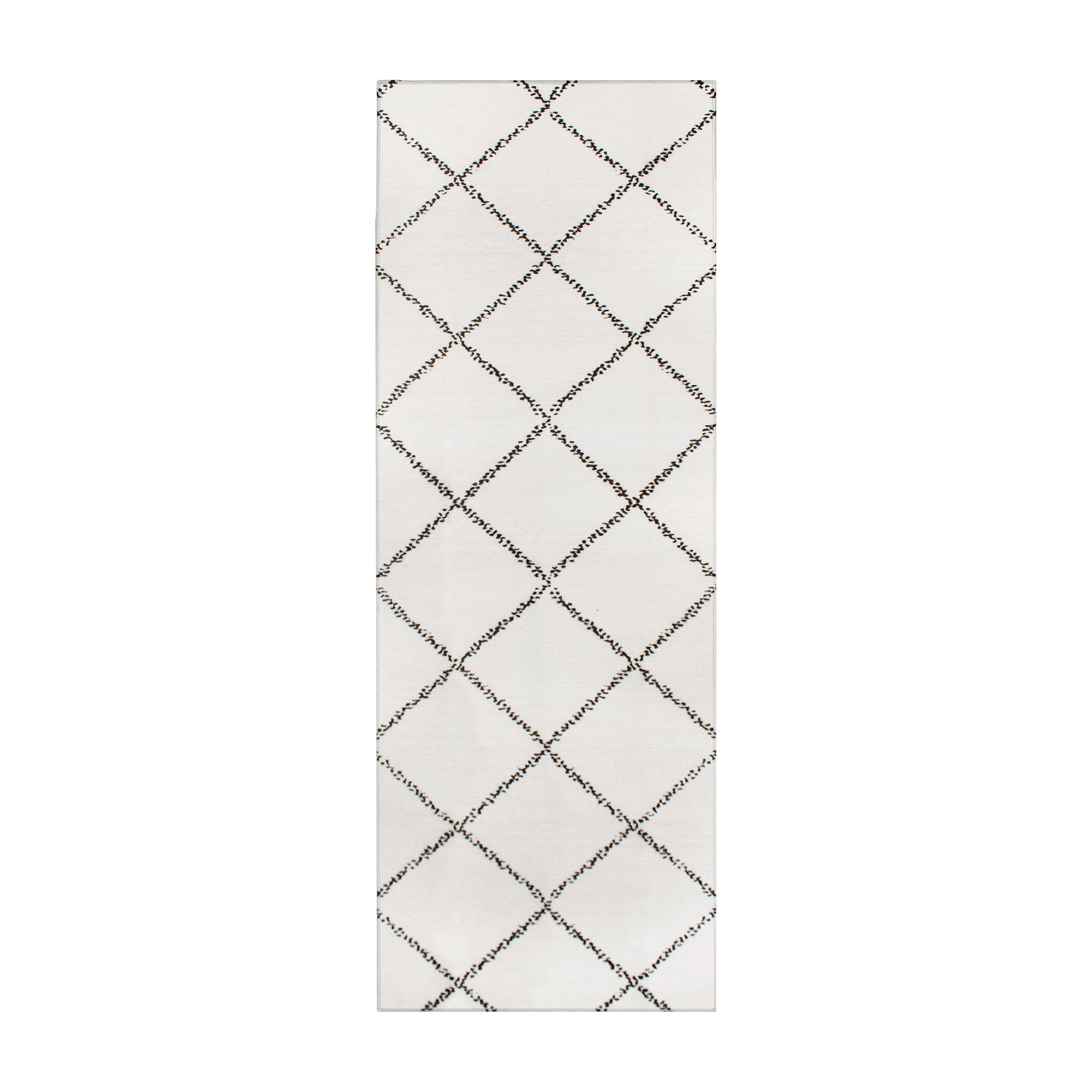 Medina Moroccan Diamond Ivory Washable Rug