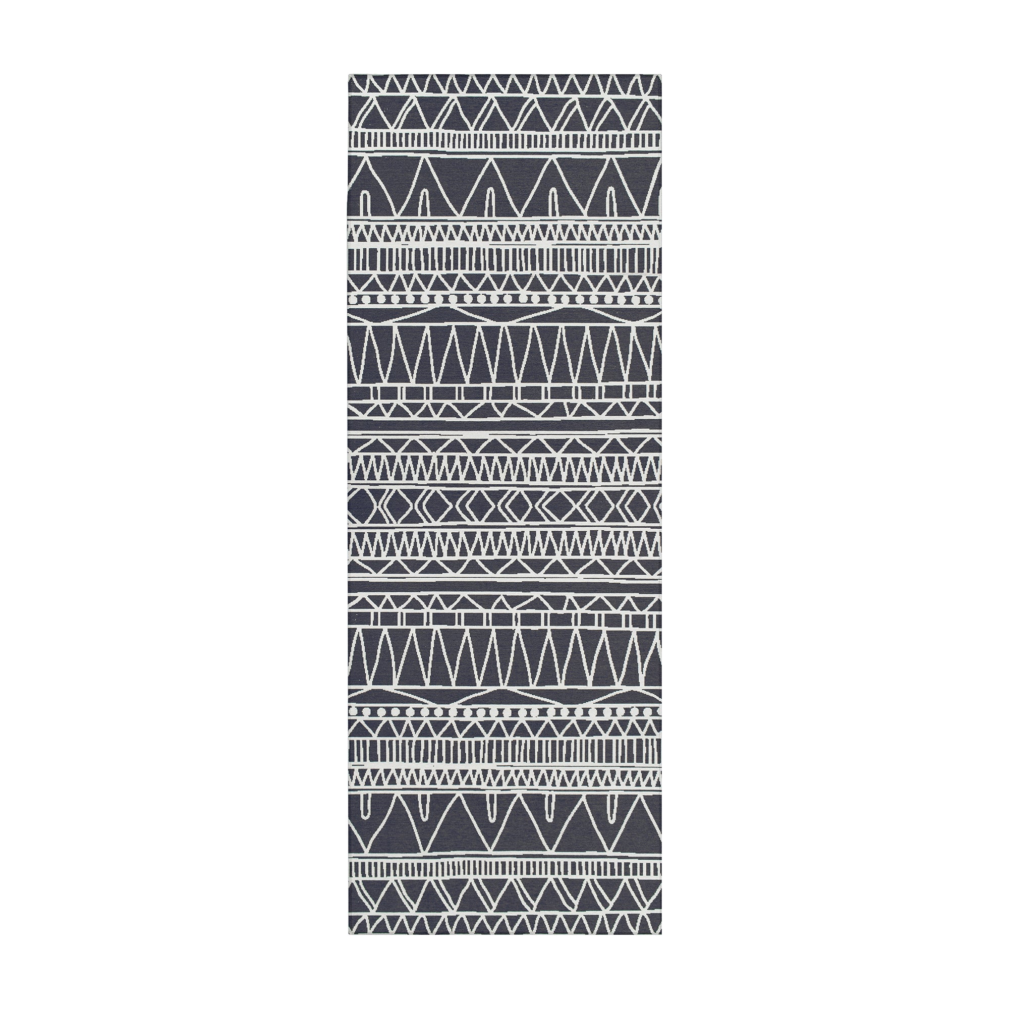 Chelsea Tribal Aztec Dark Grey Dining Room Washable Rug