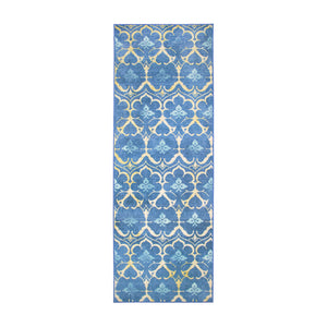 Leilani Damask Blue Washable Rug