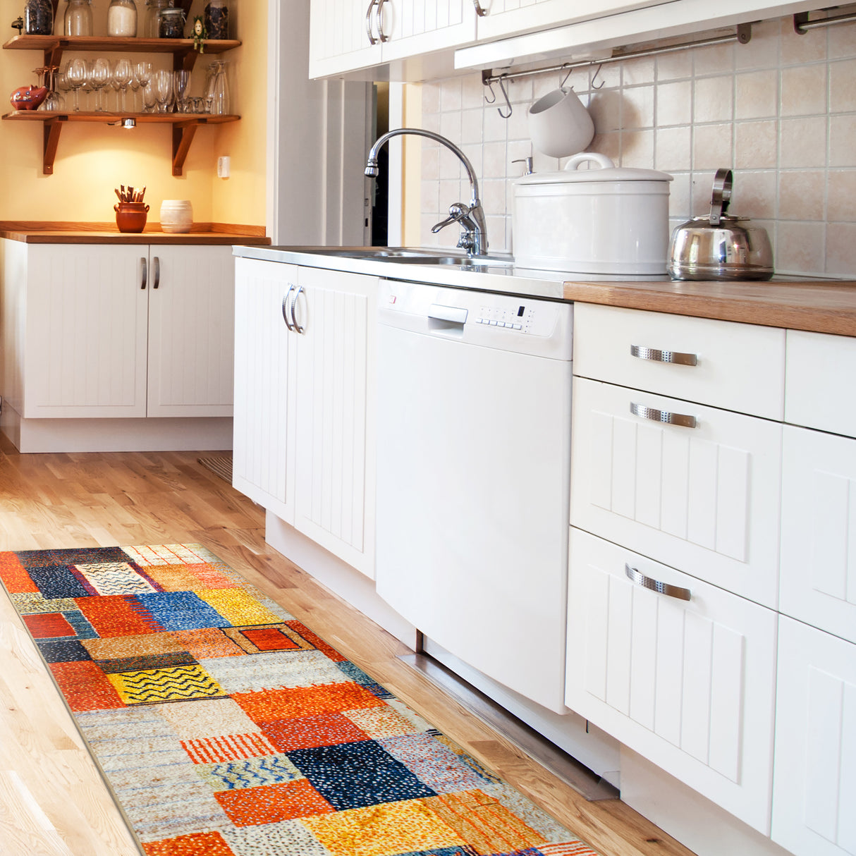 Patchwork Multicolor Washable Rug