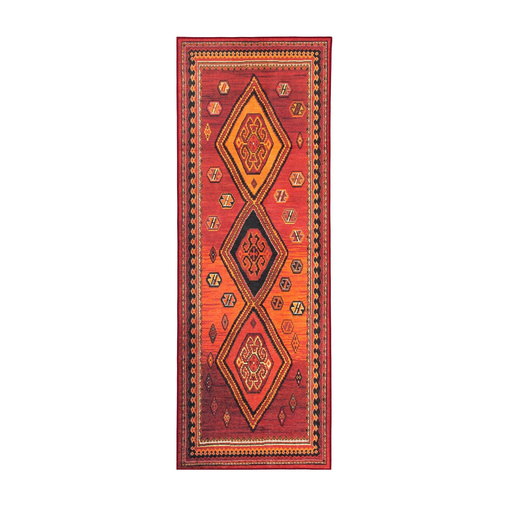 Phoenix Kilim Garnet Living Room Washable Rug