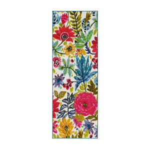 Floral Bloom Multicolor Washable Rug