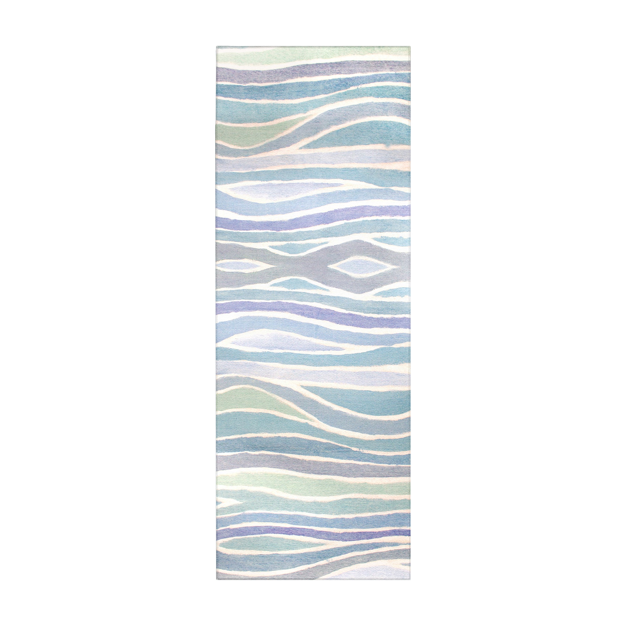 Waves Ocean Blue Dining Room Washable Rug