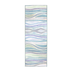 Waves Ocean Blue Washable Rug