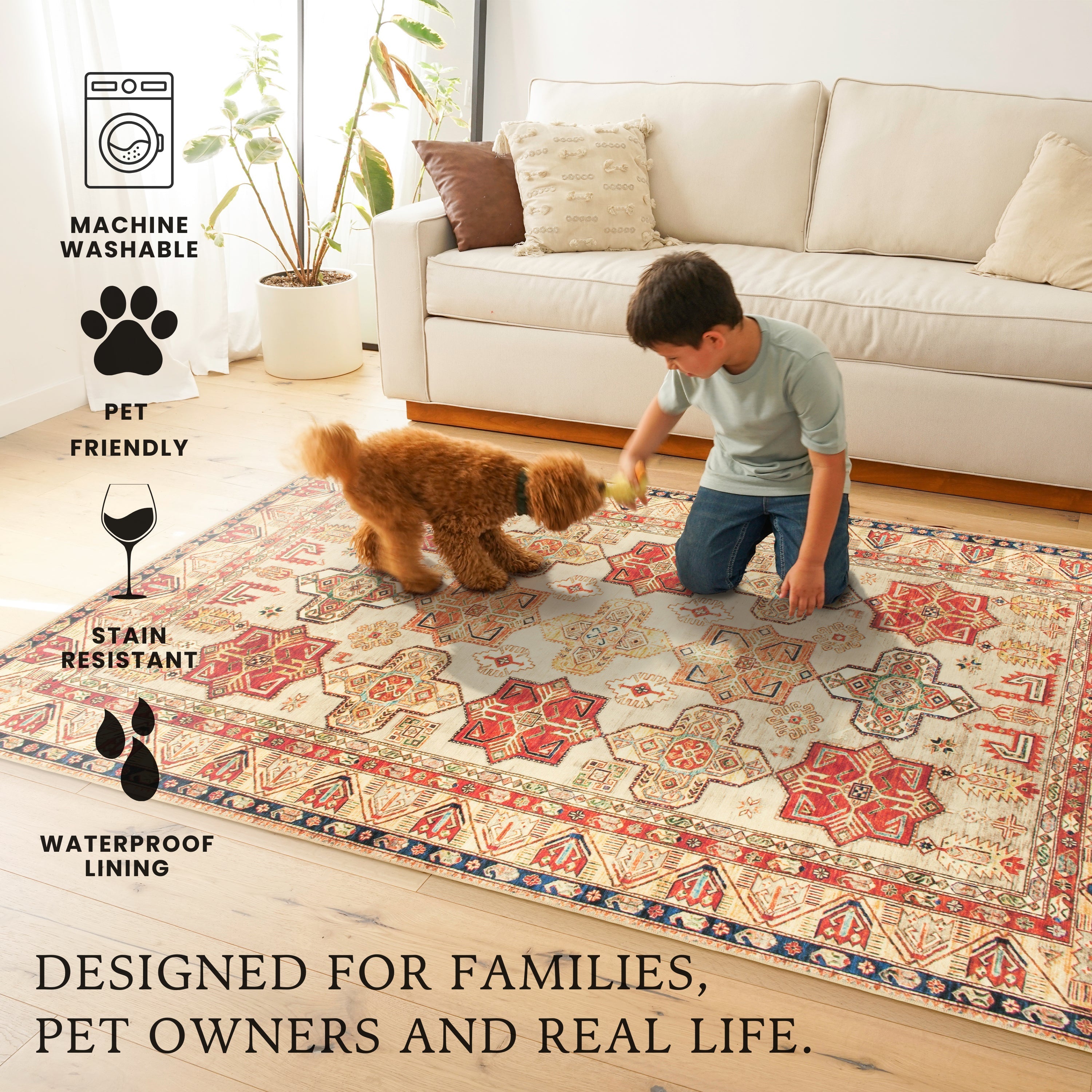 Ottoman Natural Washable Rug