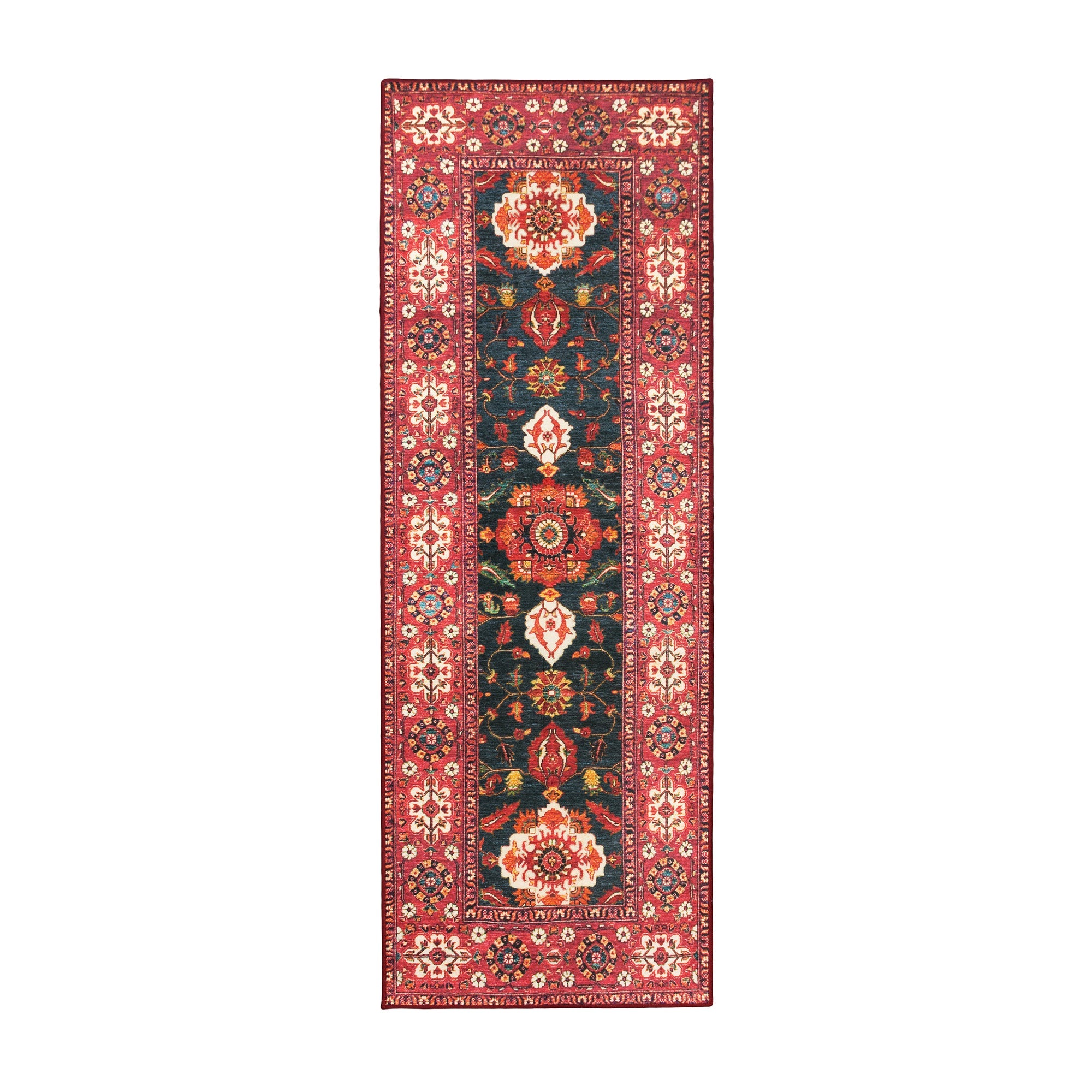 Ramage Indigo Bedroom Washble Rug