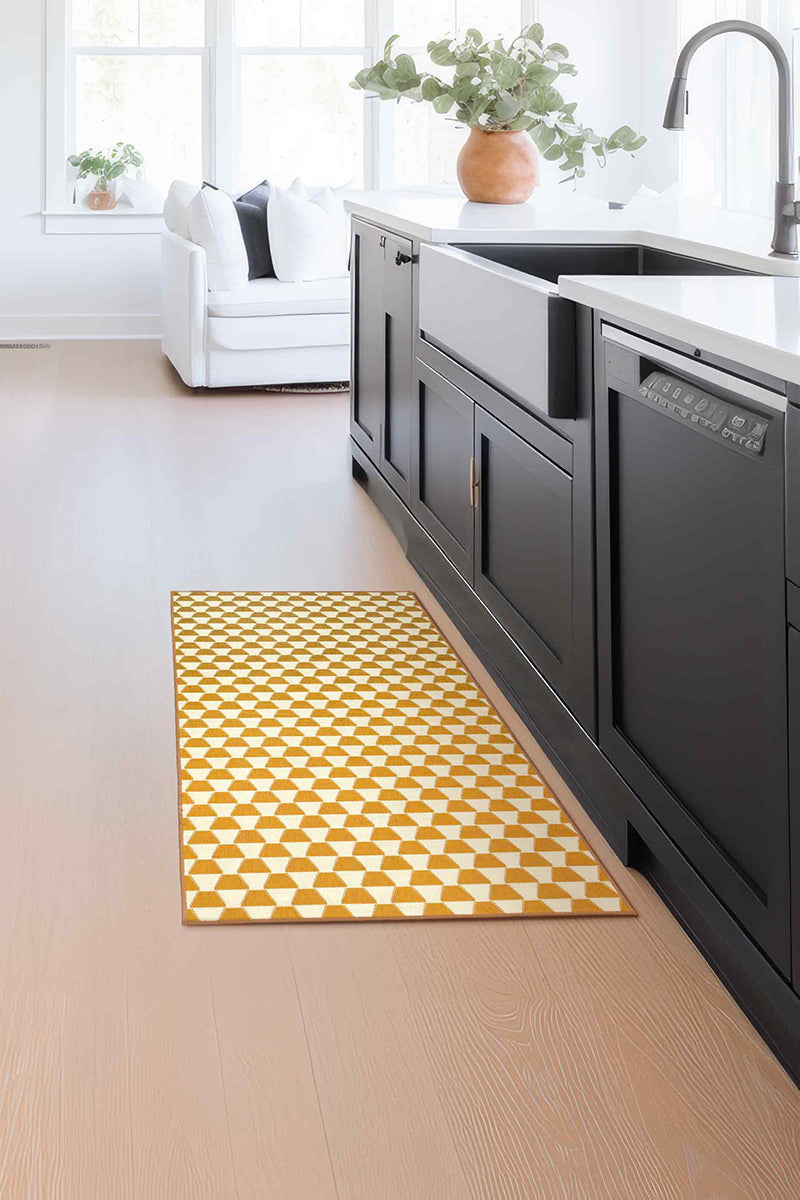 Yanis Yellow Gold Washable Rug