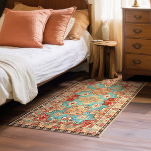 Ottoman Turquoise Washable Rug