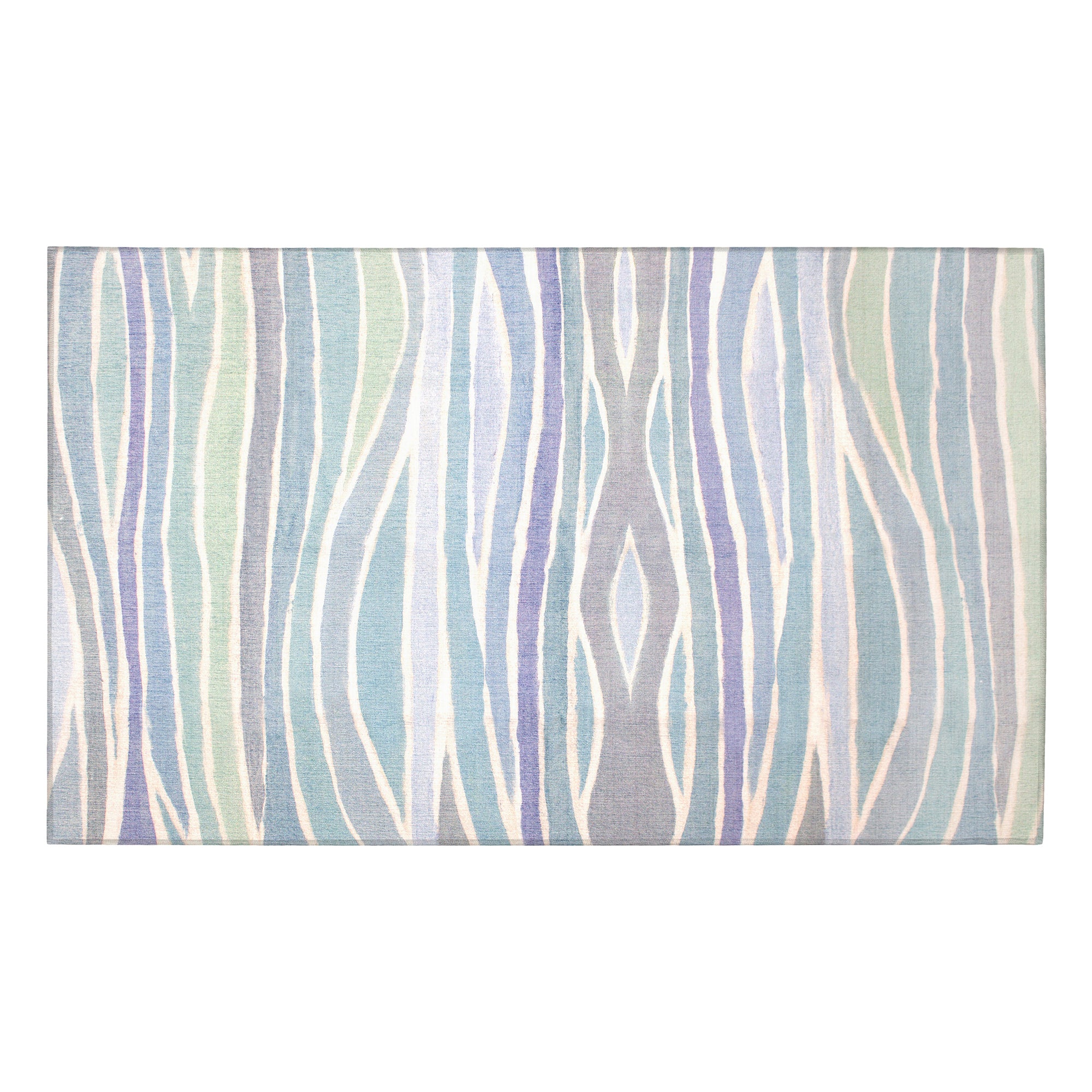 Waves Ocean Blue Dining Room Washable Rug