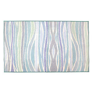 Waves Ocean Blue Washable Rug