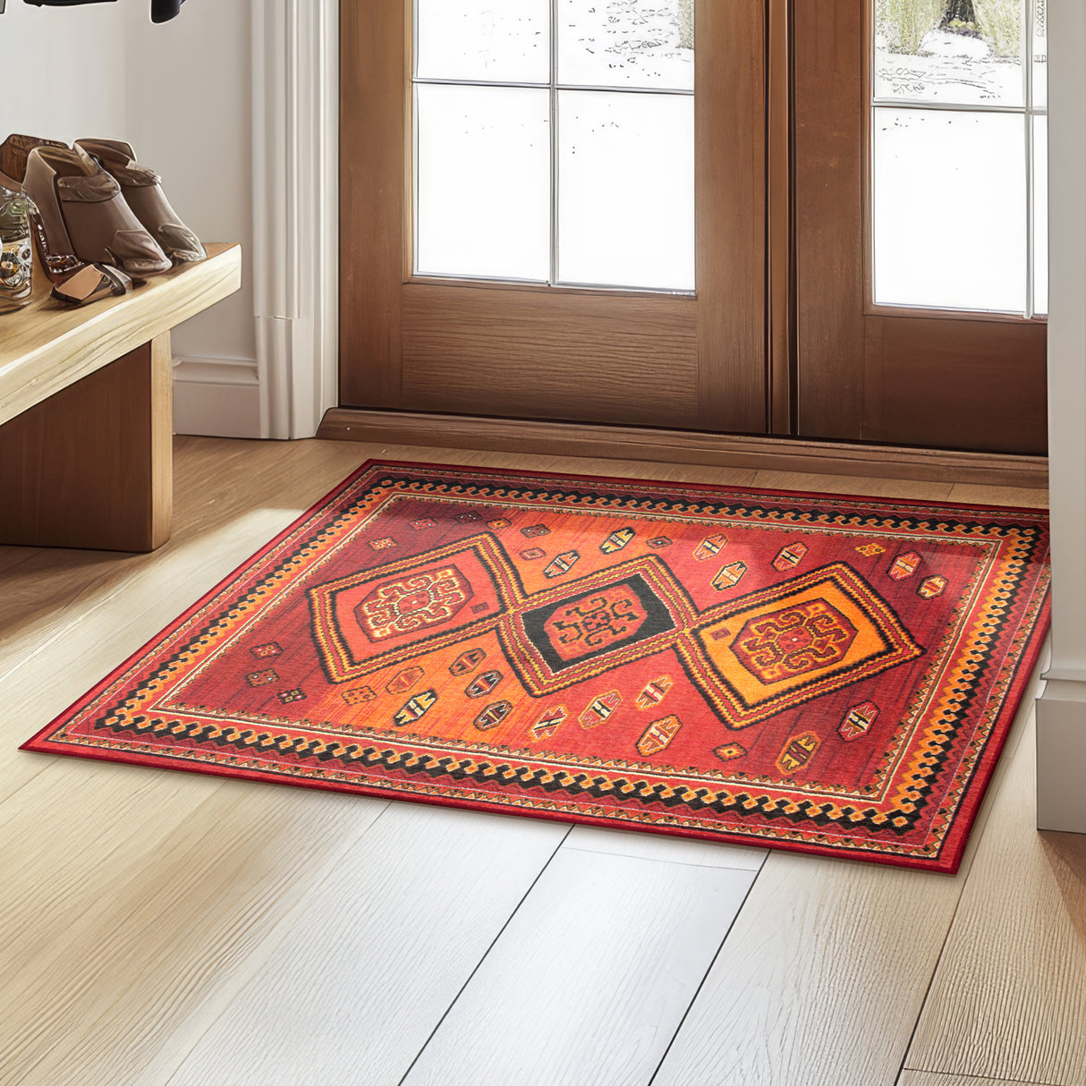 Phoenix Kilim Garnet Washable Rug