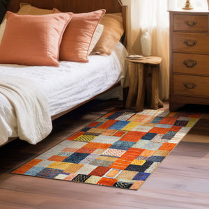 Patchwork Multicolor Washable Rug