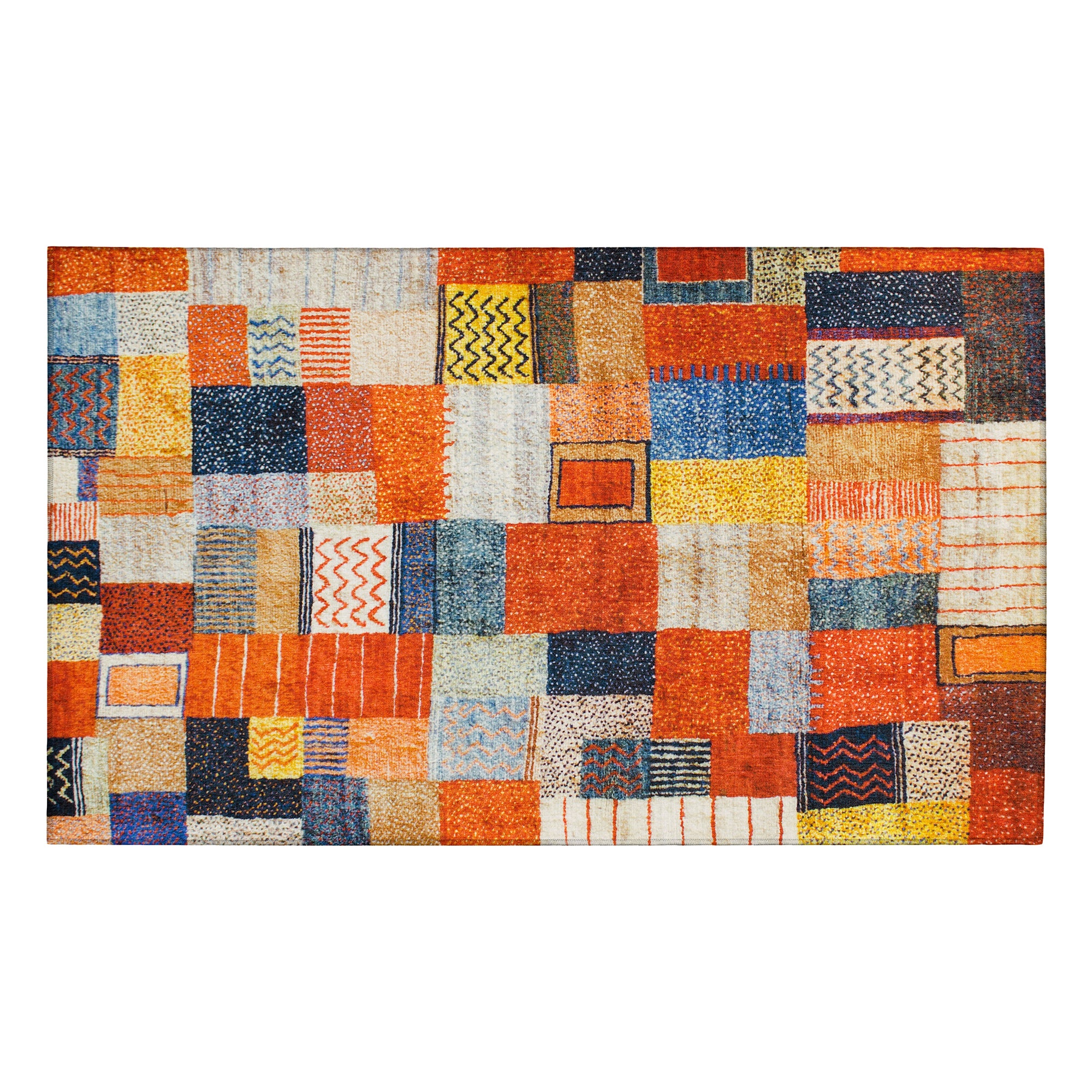 Patchwork Multicolor Kitchen Washable Rug