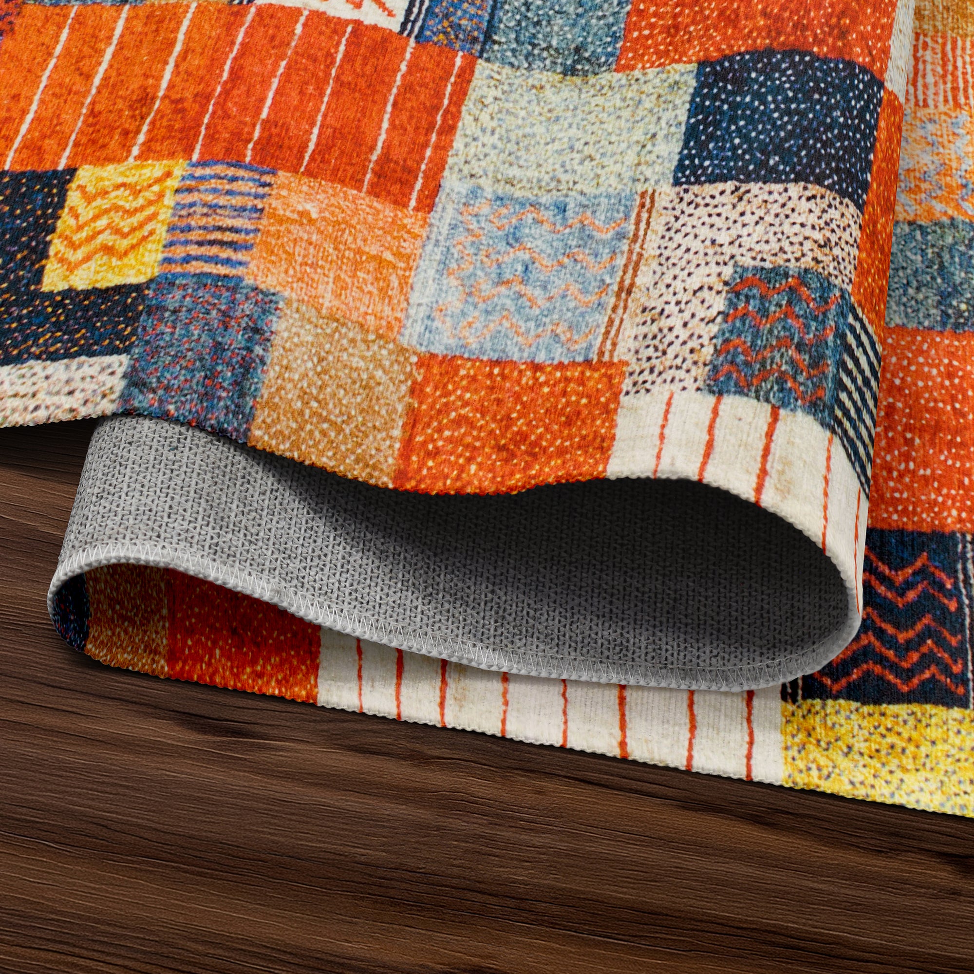 Patchwork Multicolor Washable Rug