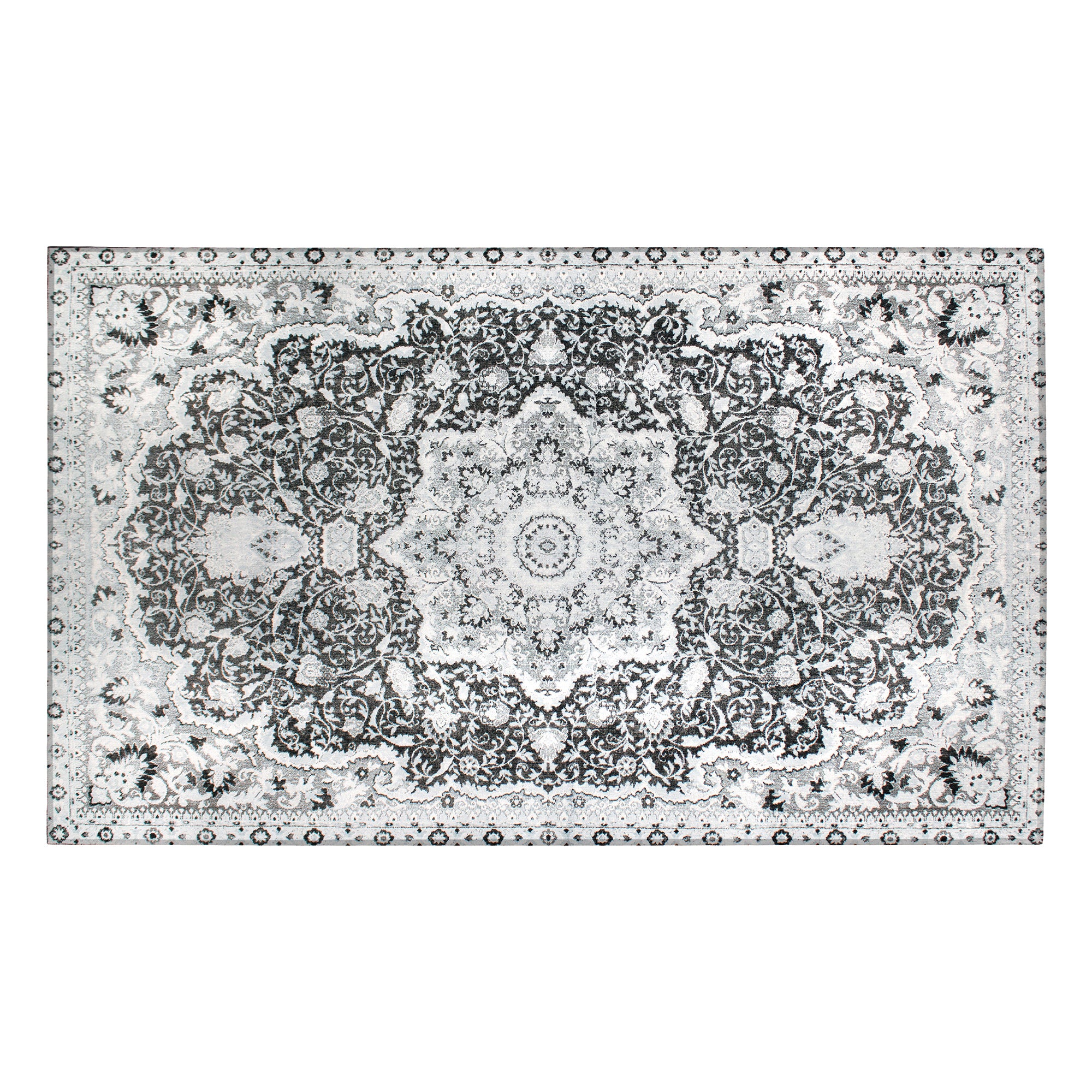 Parviz Grey Bathroom Washable Rug