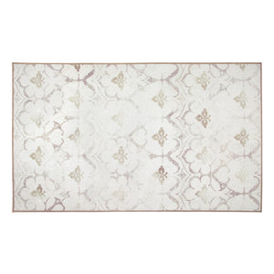 Leilani Damask Ivory Washable Rug