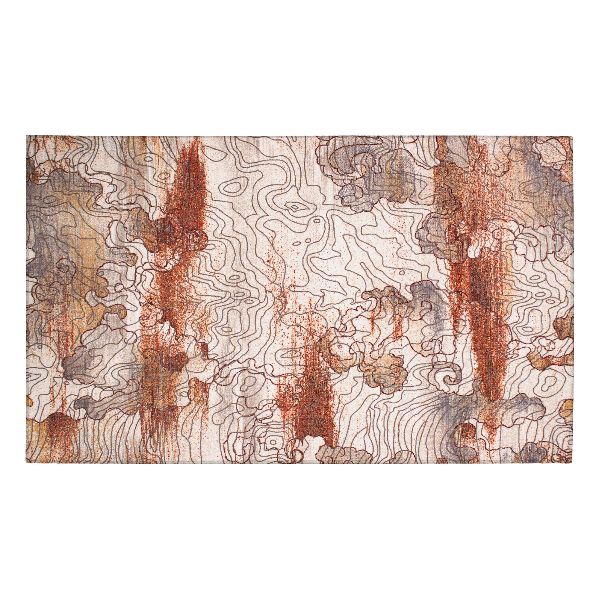 Vienna Abstract Natural Hallway Washable Rug