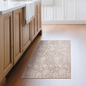 Kalini Floral Natural Washable Rug