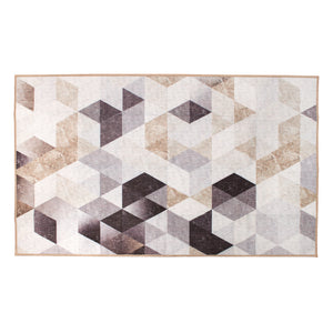 Lattice Geometric Neutral Washable Rug