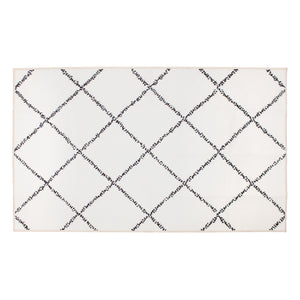 Medina Moroccan Diamond Ivory Washable Rug