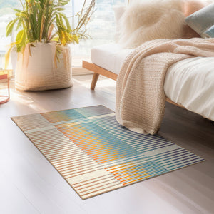 Flux Striped Multicolor Washable Rug