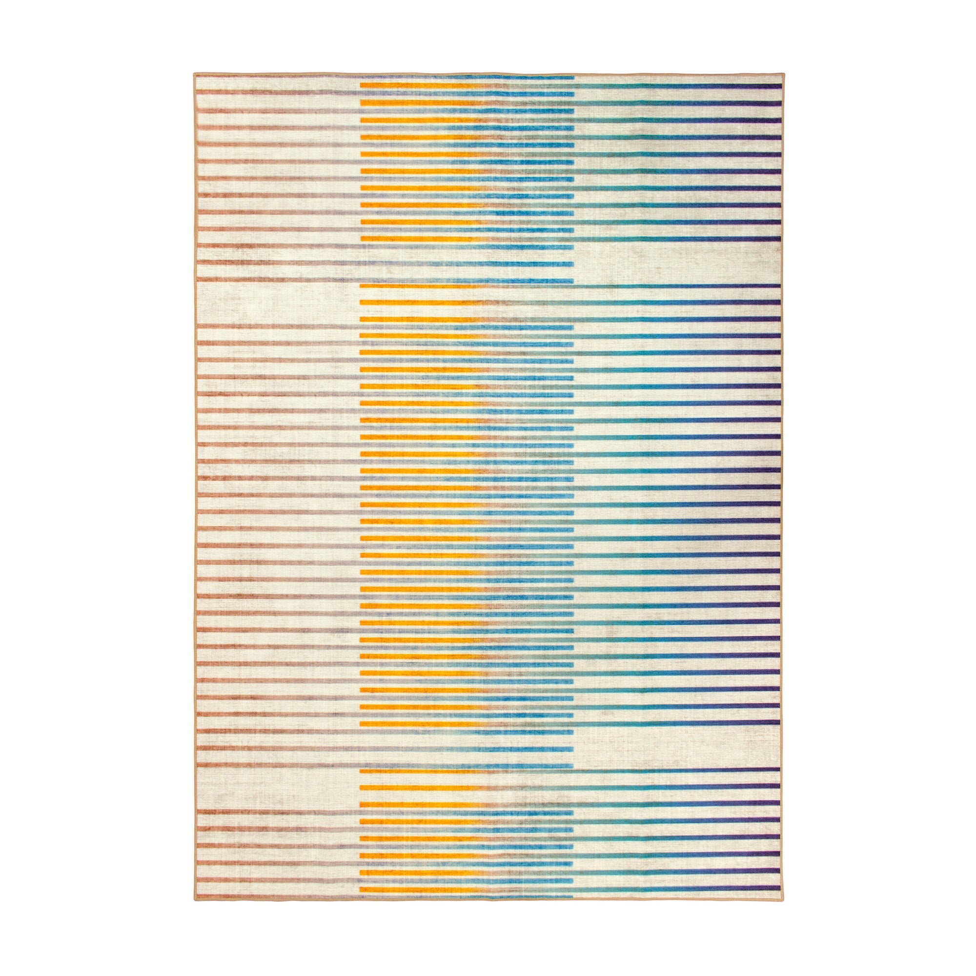 Flux Striped Multicolor Kitchen Washable Rug
