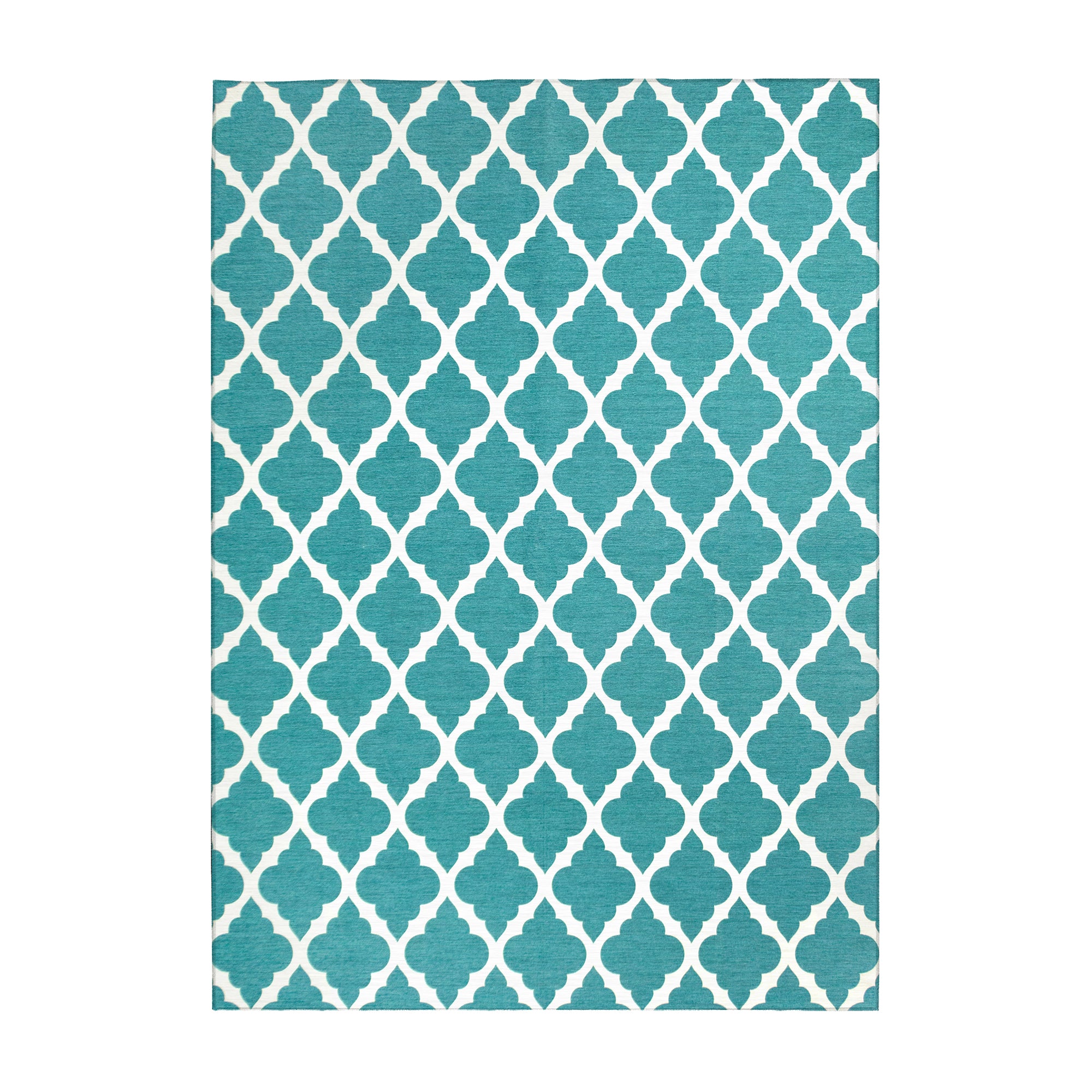Moroccan Trellis Teal Washable Rug