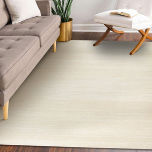 Solid Cream Washable Rug