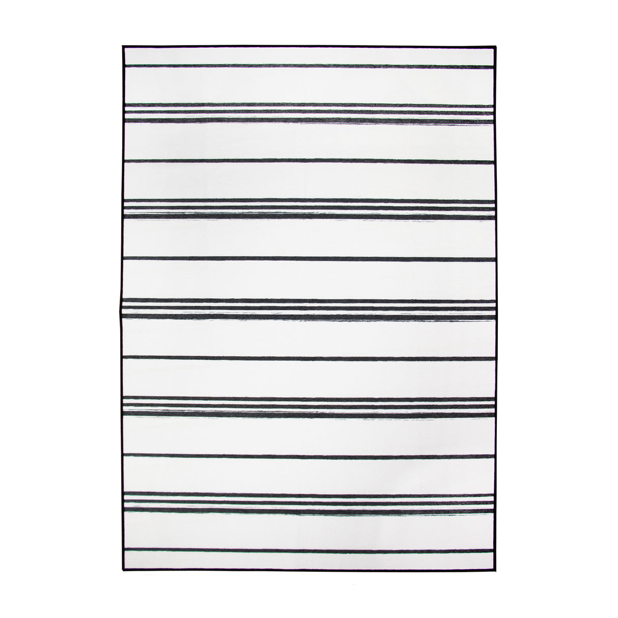 Stripe Black and White Washable Rug