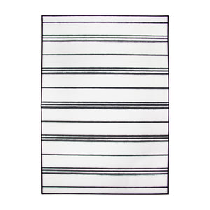 Stripe Black and White Washable Rug