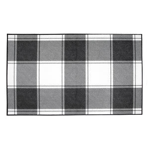 Buffalo Plaid Black and White Washable Rug