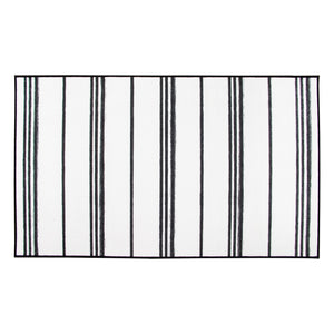 Stripe Black and White Washable Rug