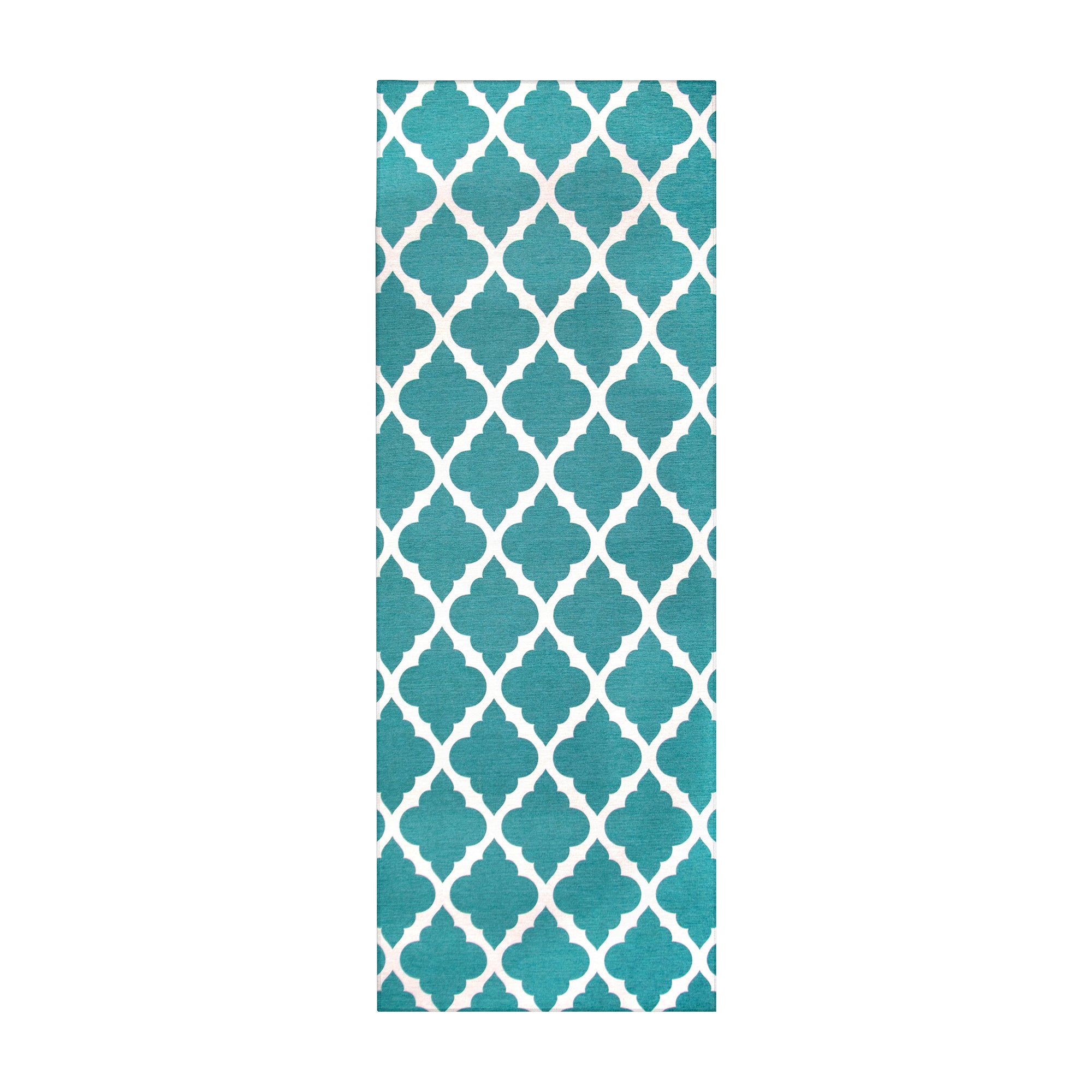 Moroccan Trellis Teal Washable Rug