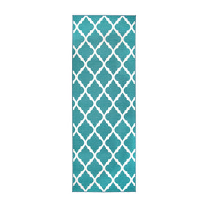 Moroccan Trellis Teal Washable Rug