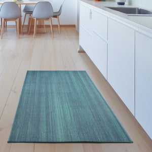 Solid Blue Washable Rug